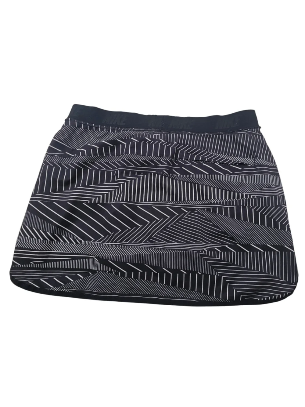 Nike dri fit golf black white striped tennis pickleball skort stretch waist M